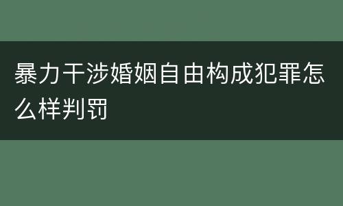 暴力干涉婚姻自由构成犯罪怎么样判罚