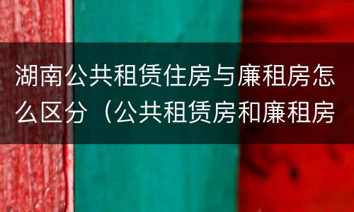 湖南公共租赁住房与廉租房怎么区分（公共租赁房和廉租房）