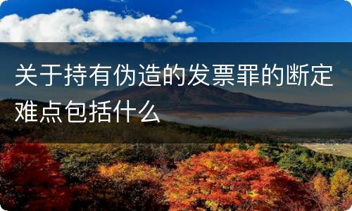 关于持有伪造的发票罪的断定难点包括什么
