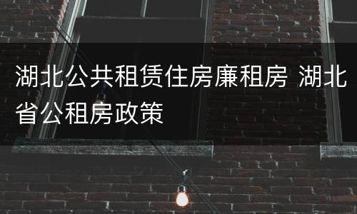 湖北公共租赁住房廉租房 湖北省公租房政策