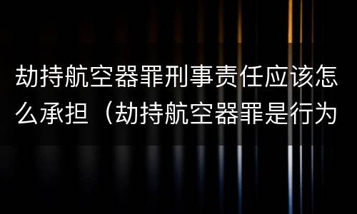 劫持航空器罪刑事责任应该怎么承担（劫持航空器罪是行为犯吗）