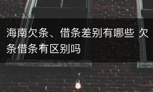 海南欠条、借条差别有哪些 欠条借条有区别吗