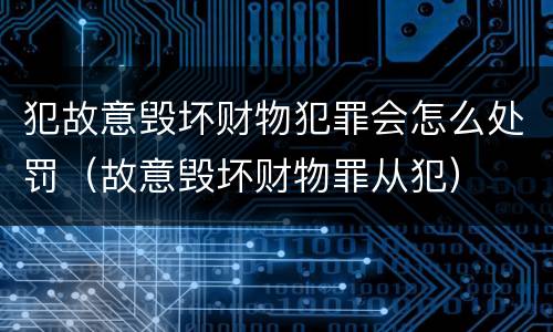 犯故意毁坏财物犯罪会怎么处罚（故意毁坏财物罪从犯）