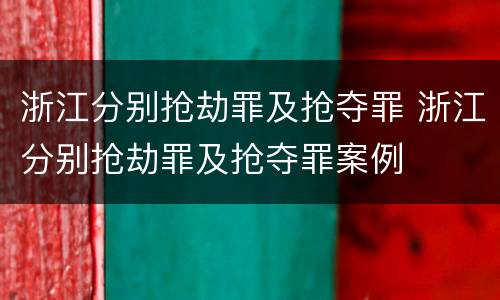 浙江分别抢劫罪及抢夺罪 浙江分别抢劫罪及抢夺罪案例