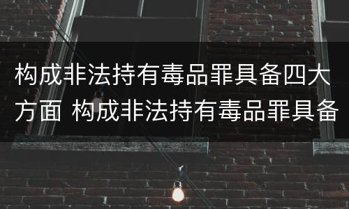 构成非法持有毒品罪具备四大方面 构成非法持有毒品罪具备四大方面的条件