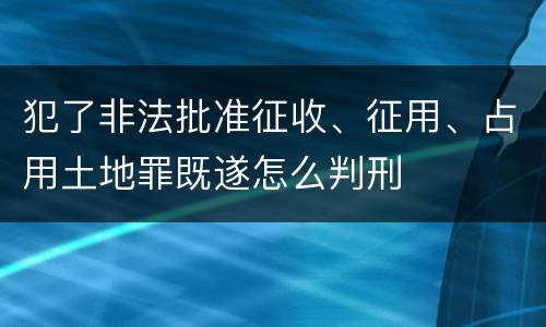 犯了非法批准征收、征用、占用土地罪既遂怎么判刑
