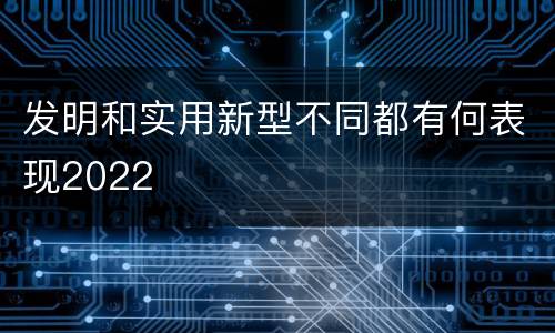 发明和实用新型不同都有何表现2022