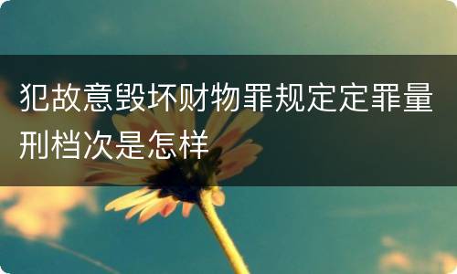 犯故意毁坏财物罪规定定罪量刑档次是怎样