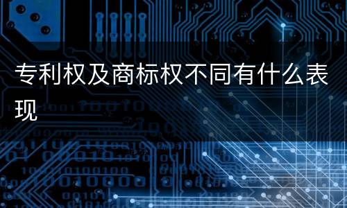 专利权及商标权不同有什么表现