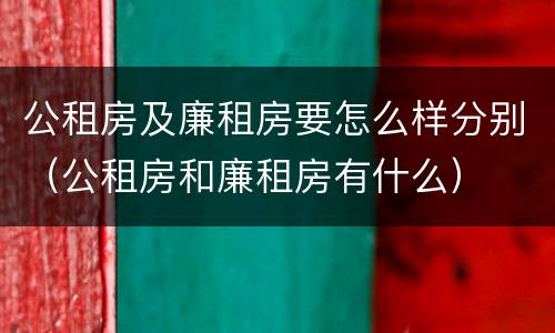 公租房及廉租房要怎么样分别（公租房和廉租房有什么）