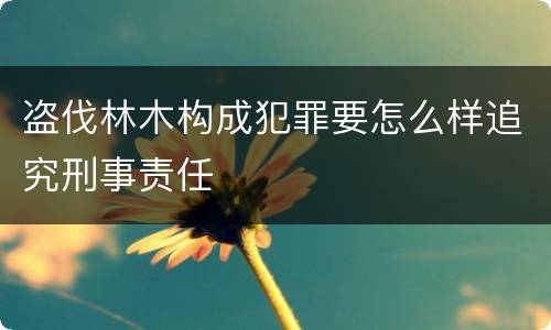 盗伐林木构成犯罪要怎么样追究刑事责任