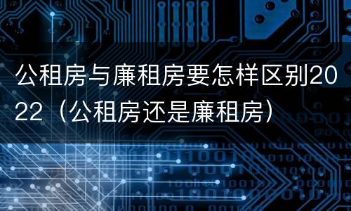 公租房与廉租房要怎样区别2022（公租房还是廉租房）
