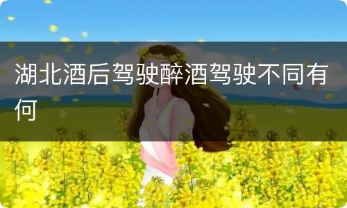 湖北酒后驾驶醉酒驾驶不同有何