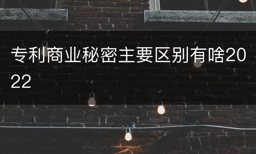 专利商业秘密主要区别有啥2022