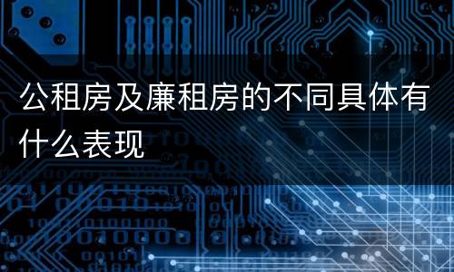公租房及廉租房的不同具体有什么表现