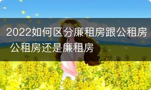 2022如何区分廉租房跟公租房 公租房还是廉租房