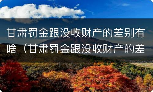 甘肃罚金跟没收财产的差别有啥（甘肃罚金跟没收财产的差别有啥不同）