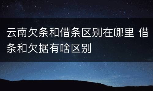 云南欠条和借条区别在哪里 借条和欠据有啥区别