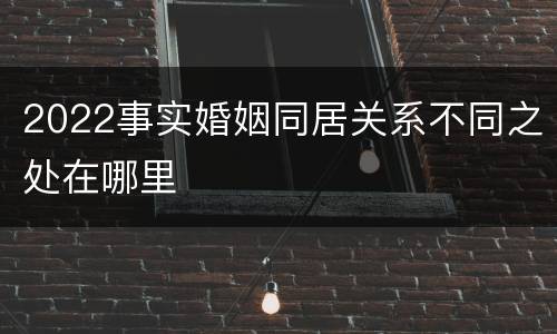 2022事实婚姻同居关系不同之处在哪里