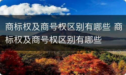 商标权及商号权区别有哪些 商标权及商号权区别有哪些