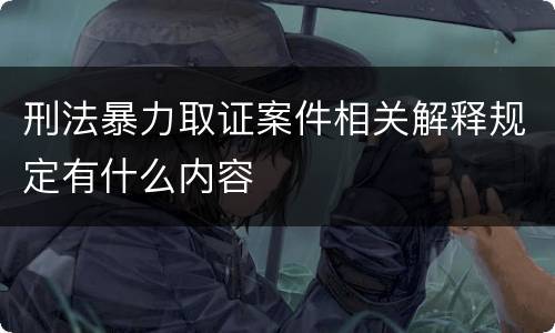 刑法暴力取证案件相关解释规定有什么内容