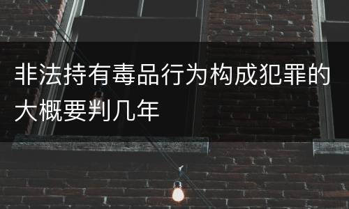非法持有毒品行为构成犯罪的大概要判几年
