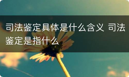 司法鉴定具体是什么含义 司法鉴定是指什么
