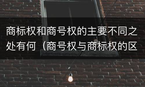 商标权和商号权的主要不同之处有何（商号权与商标权的区别）