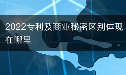 2022专利及商业秘密区别体现在哪里