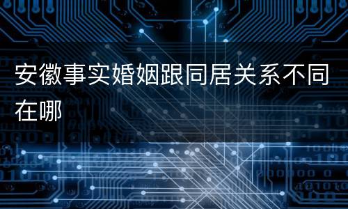 安徽事实婚姻跟同居关系不同在哪