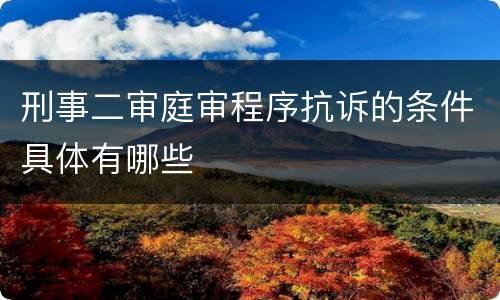 刑事二审庭审程序抗诉的条件具体有哪些