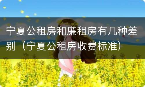 宁夏公租房和廉租房有几种差别（宁夏公租房收费标准）