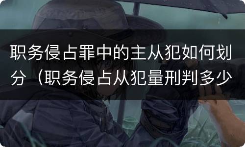 职务侵占罪中的主从犯如何划分（职务侵占从犯量刑判多少年）