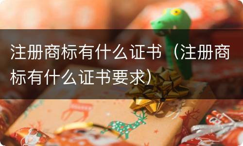 注册商标有什么证书（注册商标有什么证书要求）