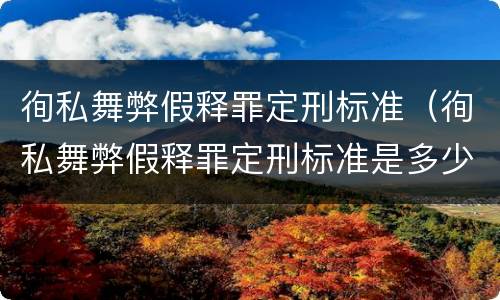 徇私舞弊假释罪定刑标准（徇私舞弊假释罪定刑标准是多少）