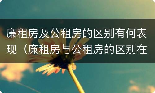 廉租房及公租房的区别有何表现（廉租房与公租房的区别在哪里）