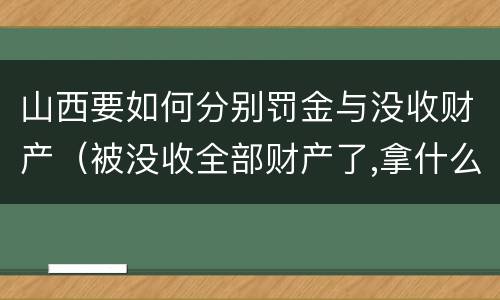 山西要如何分别罚金与没收财产（被没收全部财产了,拿什么交罚金）