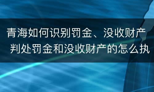 青海如何识别罚金、没收财产 判处罚金和没收财产的怎么执行