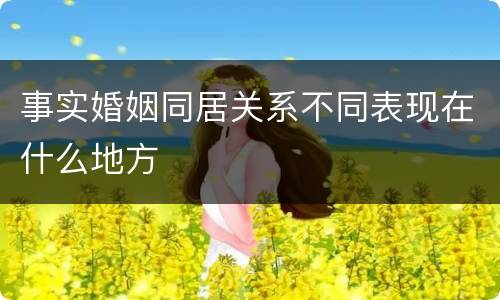 事实婚姻同居关系不同表现在什么地方