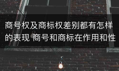 商号权及商标权差别都有怎样的表现 商号和商标在作用和性质上有较大区别