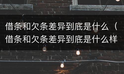 借条和欠条差异到底是什么（借条和欠条差异到底是什么样的）