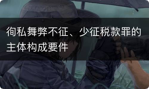 徇私舞弊不征、少征税款罪的主体构成要件