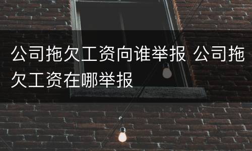 公司拖欠工资向谁举报 公司拖欠工资在哪举报