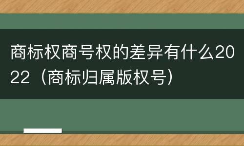 商标权商号权的差异有什么2022（商标归属版权号）