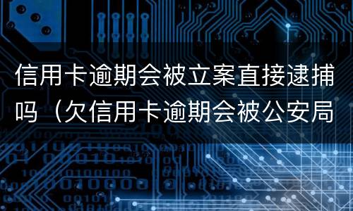 信用卡逾期会被立案直接逮捕吗（欠信用卡逾期会被公安局抓吗）