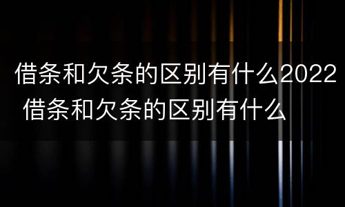 借条和欠条的区别有什么2022 借条和欠条的区别有什么