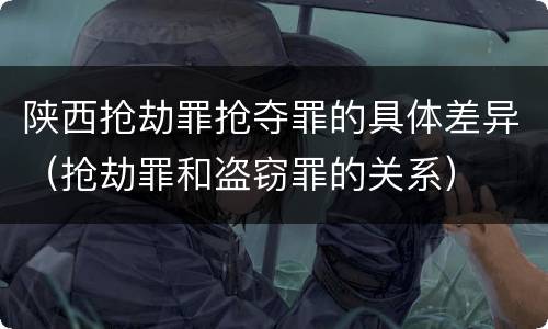 陕西抢劫罪抢夺罪的具体差异（抢劫罪和盗窃罪的关系）