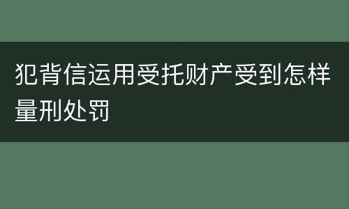 犯背信运用受托财产受到怎样量刑处罚