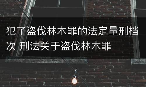 犯了盗伐林木罪的法定量刑档次 刑法关于盗伐林木罪