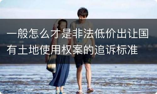 一般怎么才是非法低价出让国有土地使用权案的追诉标准